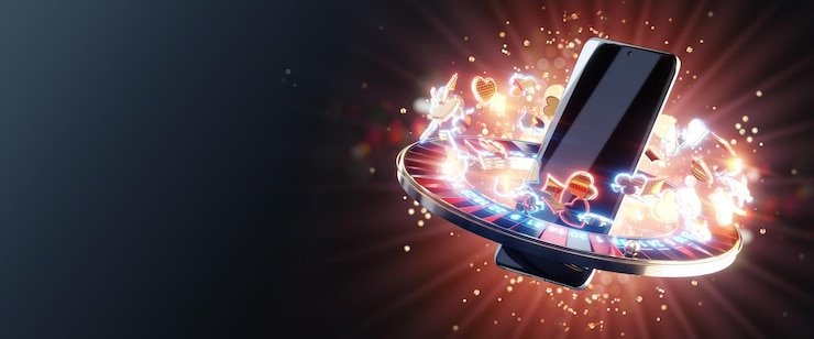 Ilustrasi pengguna melakukan login aman menggunakan ponsel dan perangkat desktop